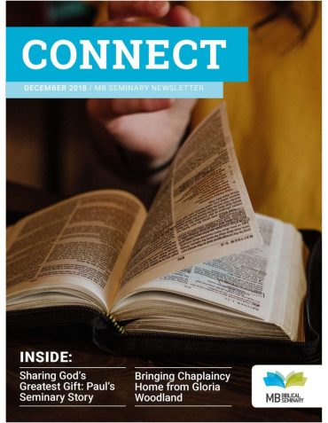 MB Seminary Connect Newsletter (December 2018), front page